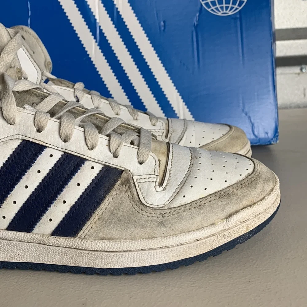 Adidas Originals Top Ten RB Men’s 10.5 White Navy Red Retro Basketball Shoes Box